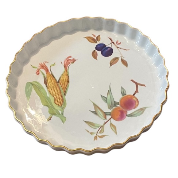 Set of 2 Royal Worcester Evesham Gold 14" & 10" Quiche Dish Pan Made In England - Picture 3 of 6